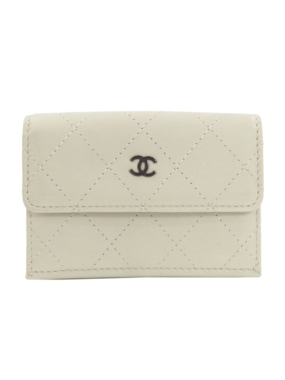 Chanel CC Logo Silver Wallet